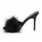dámské černé pantoflíčky s labutěnkou Classique-01f-bpuf - Velikost 36