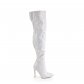 bílé kozačky nad kolena s glitry Courtly-3015-wg - Velikost 36