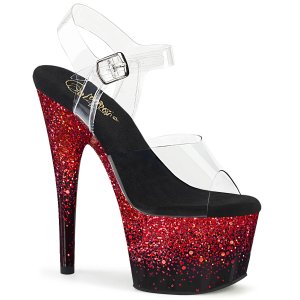 vysoké dámské červené sandály s glitry Adore-708ss-cbrg